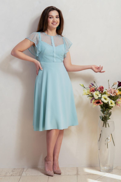 Платье нарядное из текстиля Круглогодичное Condra 4319 мятный - фото 1