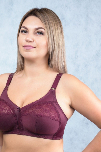 Бюстгальтер из кружева и трикотажа красного цвета Verally 213-6 бургундское_вино - фото 2