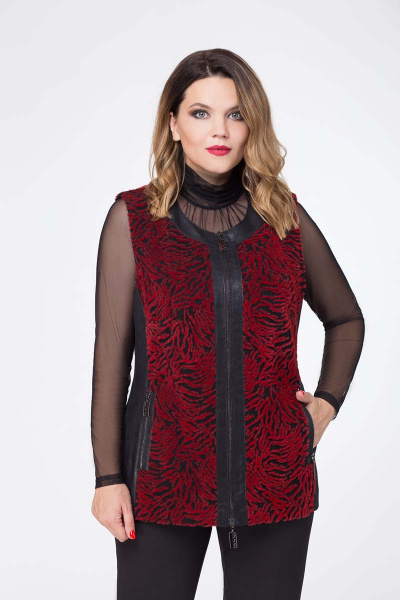 Жилет БелЭкспози 374 красно-черный - фото 1
