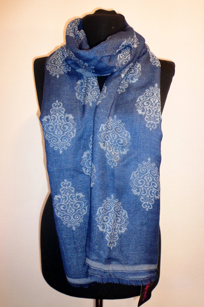 Шарф двойной жаккард голубой для круглый год TrendCorner 7-22-57-320 1684 - фото 1