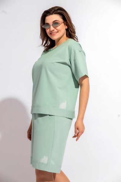 Блуза, шорты BegiModa 3010 шалфей - фото 4