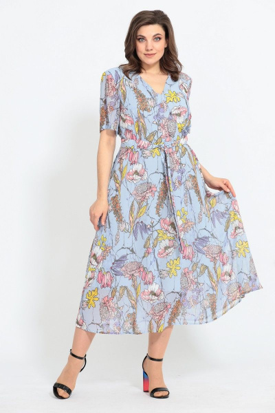 Платье Mubliz 549  голубой_цветы - фото 1