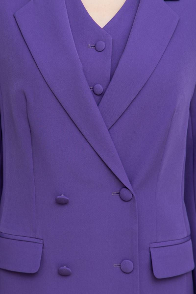 Костюм тройка жакет и расклешенные брюки с высокой посадкой Domna 16069 лаванда - фото 7