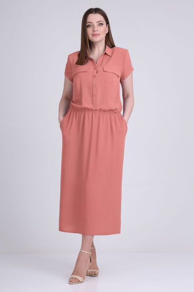 Платье ELGA 01-698/1 коралл - фото 1