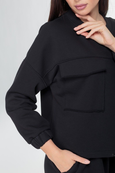 Бежевый жакет и кюлоты из вискозы и трикотажа Anelli 1012 черный - фото 5