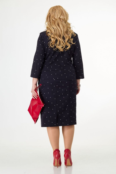 Юбка БелЭльСтиль 536-1 29 22 синий+белый_горох - фото 2