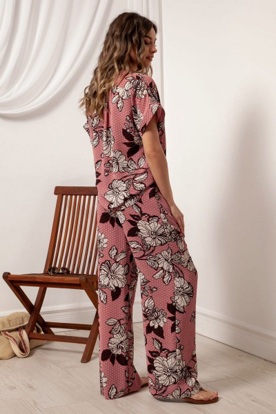 лёгкая летняя блуза из ткани с цветочным принтом Nova Line 20420 цветы - фото 5