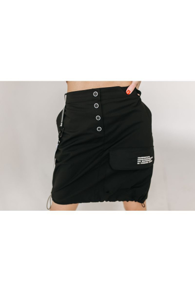 Юбка из хлопка с накладными карманами и кнопочной застежкой Диомант 1649 - фото 3
