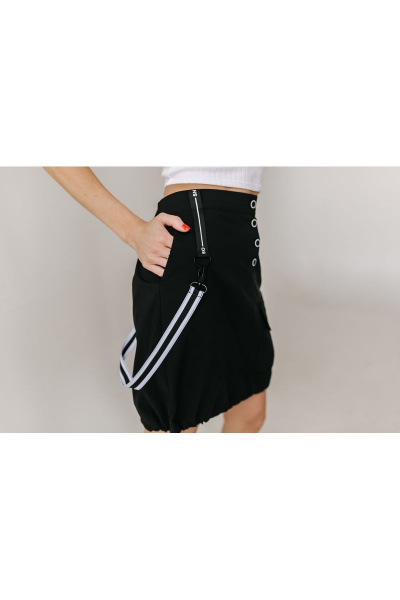 Юбка из хлопка с накладными карманами и кнопочной застежкой Диомант 1649 - фото 4