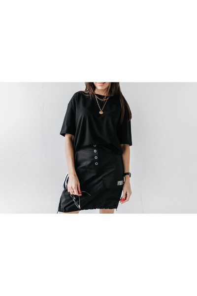 Юбка из хлопка с накладными карманами и кнопочной застежкой Диомант 1649 - фото 2