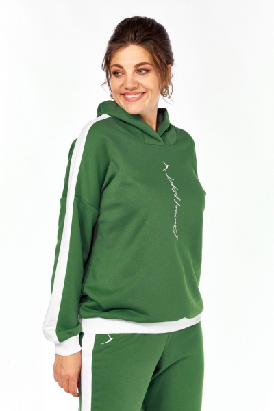 Костюм спортивный брюки жилет кофта больших размеров Диомант 1917 зелень - фото 14