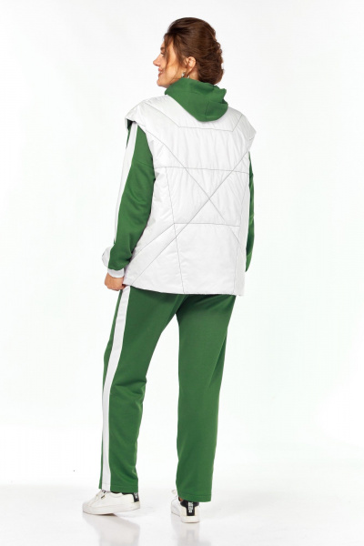 Костюм спортивный брюки жилет кофта больших размеров Диомант 1917 зелень - фото 11