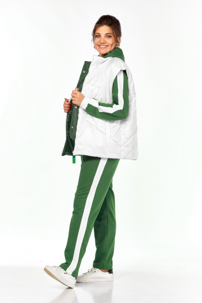 Костюм спортивный брюки жилет кофта больших размеров Диомант 1917 зелень - фото 10