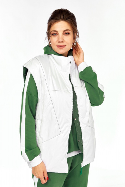 Костюм спортивный брюки жилет кофта больших размеров Диомант 1917 зелень - фото 8