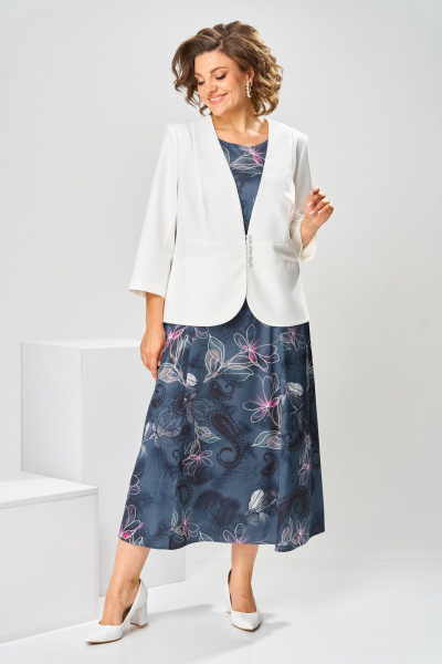 Жакет, платье Romanovich Style 3-2800Д белый/графит - фото 16