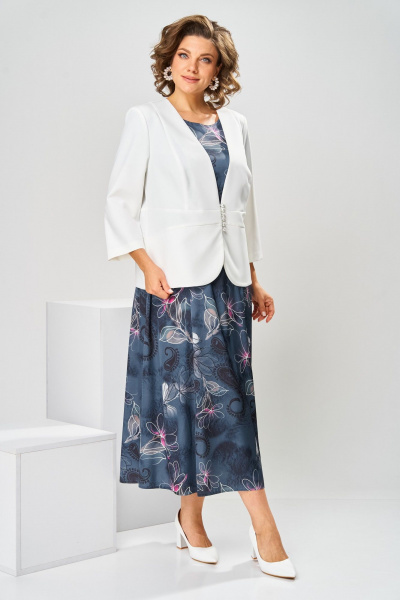 Жакет, платье Romanovich Style 3-2800Д белый/графит - фото 15