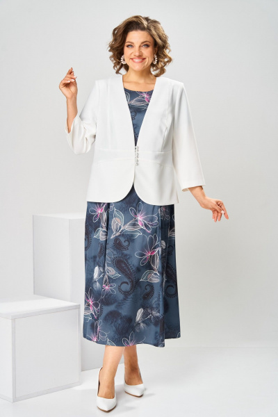 Жакет, платье Romanovich Style 3-2800Д белый/графит - фото 2