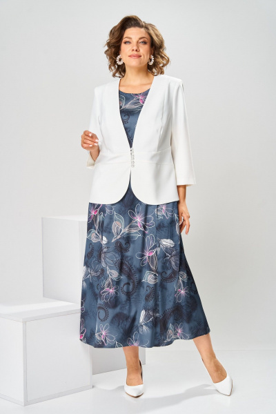 Жакет, платье Romanovich Style 3-2800Д белый/графит - фото 1