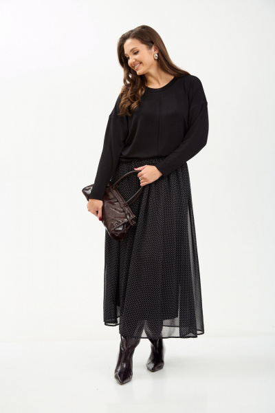 Джемпер, юбка TVIN 7880 черный - фото 11