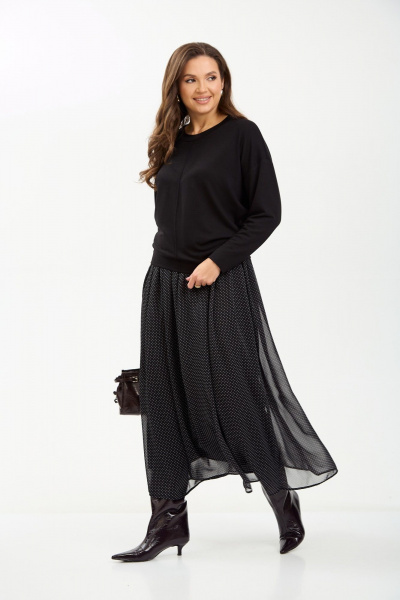 Джемпер, юбка TVIN 7880 черный - фото 9