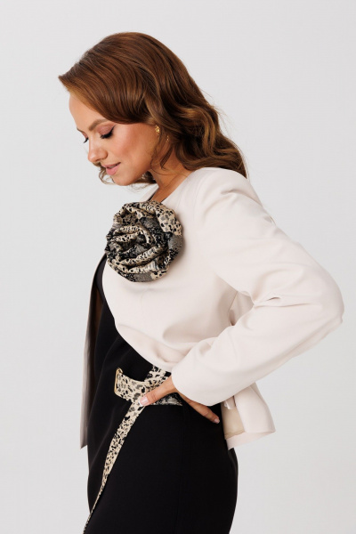 Жакет, платье Mubliz 272 бежевый-черный - фото 18