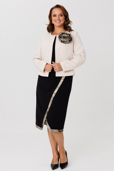 Жакет, платье Mubliz 272 бежевый-черный - фото 2