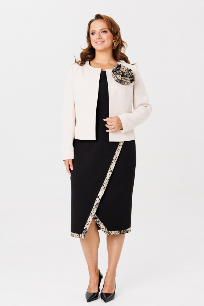 Жакет, платье Mubliz 272 бежевый-черный - фото 3