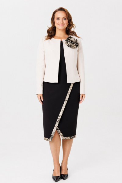 Жакет, платье Mubliz 272 бежевый-черный - фото 1