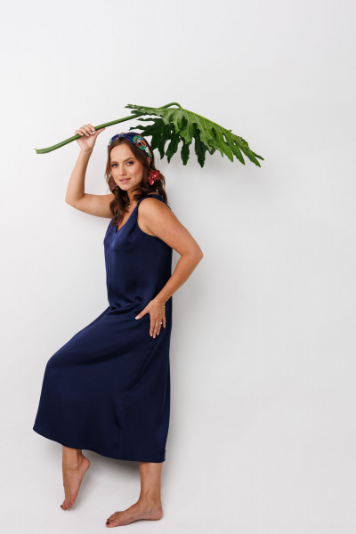 Жакет, платье Mubliz 292 бежевый-синий - фото 14