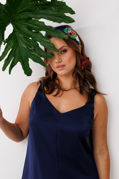 Жакет, платье Mubliz 292 бежевый-синий - фото 11