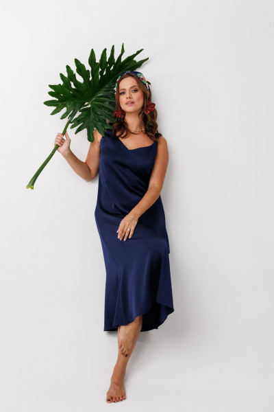 Жакет, платье Mubliz 292 бежевый-синий - фото 10