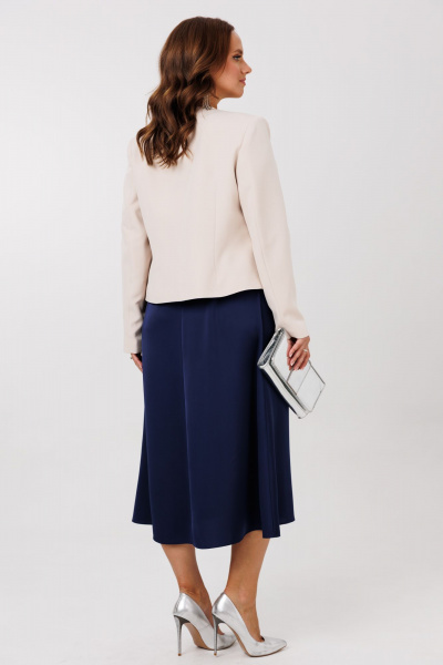 Жакет, платье Mubliz 292 бежевый-синий - фото 7