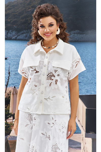 Блуза, юбка Vittoria Queen 24693 молочный - фото 3