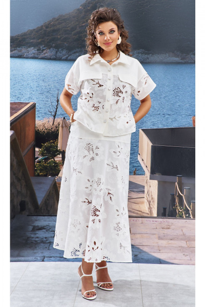 Блуза, юбка Vittoria Queen 24693 молочный - фото 1