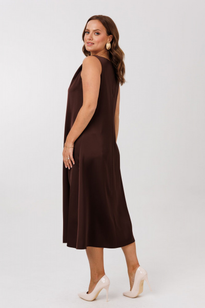 Жакет, платье Mubliz 292 бежевый-шоколад - фото 18