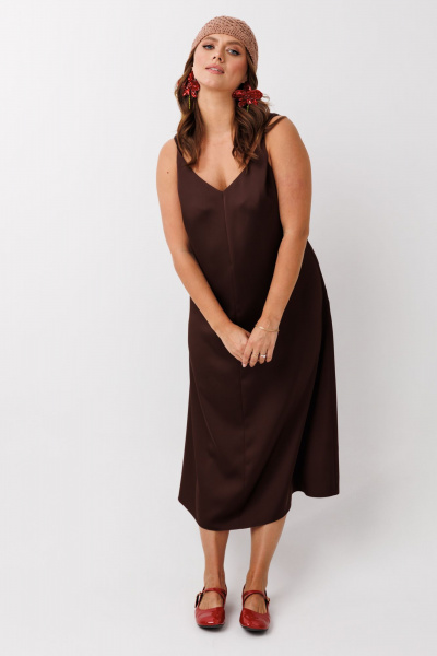 Жакет, платье Mubliz 292 бежевый-шоколад - фото 14