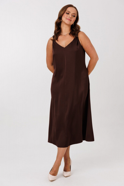 Жакет, платье Mubliz 292 бежевый-шоколад - фото 13