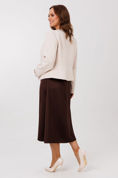 Жакет, платье Mubliz 292 бежевый-шоколад - фото 11