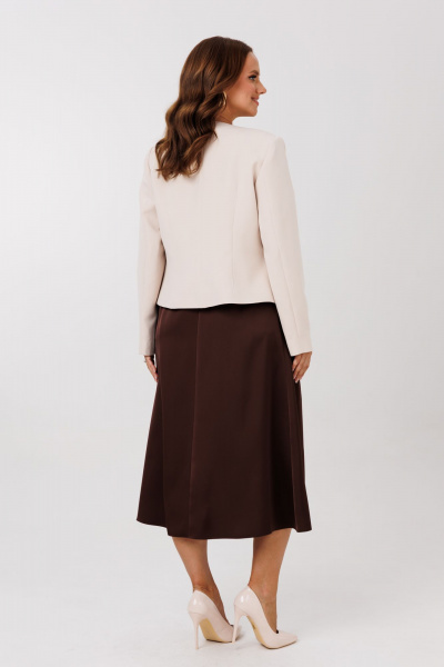 Жакет, платье Mubliz 292 бежевый-шоколад - фото 10