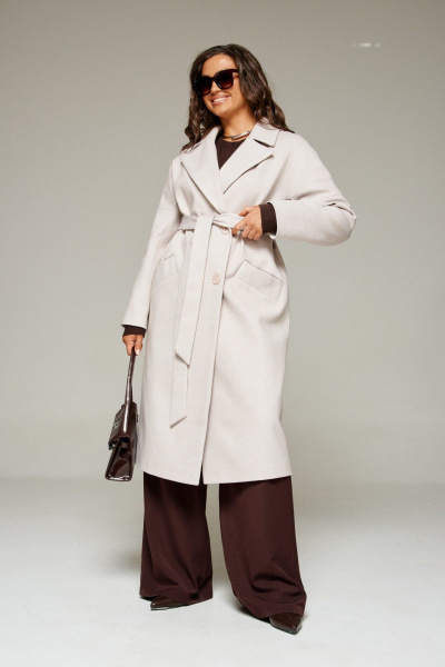 Пальто Beautiful&Free 7025 бежевый - фото 9