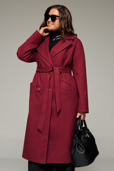 Пальто Beautiful&Free 7025 винный - фото 11