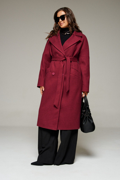 Пальто Beautiful&Free 7025 винный - фото 10