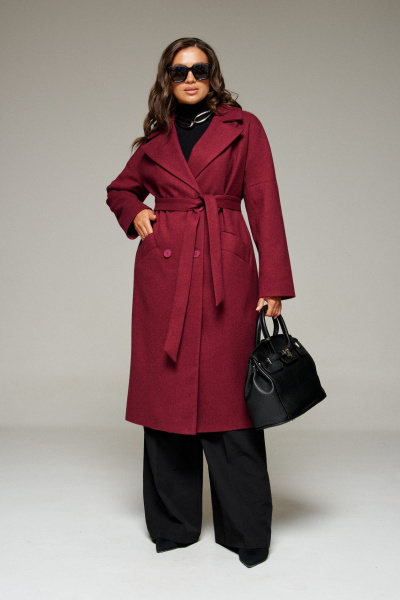 Пальто Beautiful&Free 7025 винный - фото 9