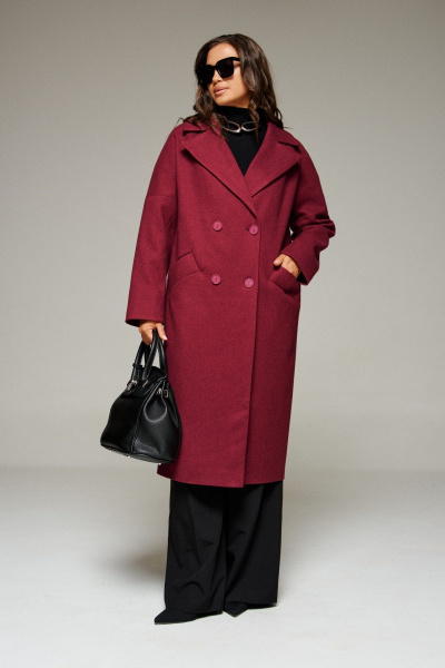 Пальто Beautiful&Free 7025 винный - фото 7