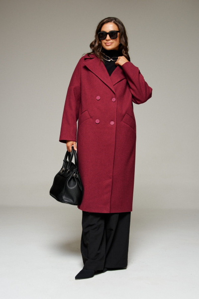 Пальто Beautiful&Free 7025 винный - фото 6