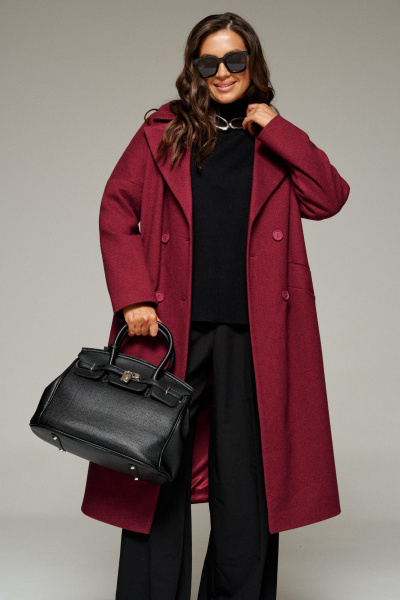 Пальто Beautiful&Free 7025 винный - фото 4