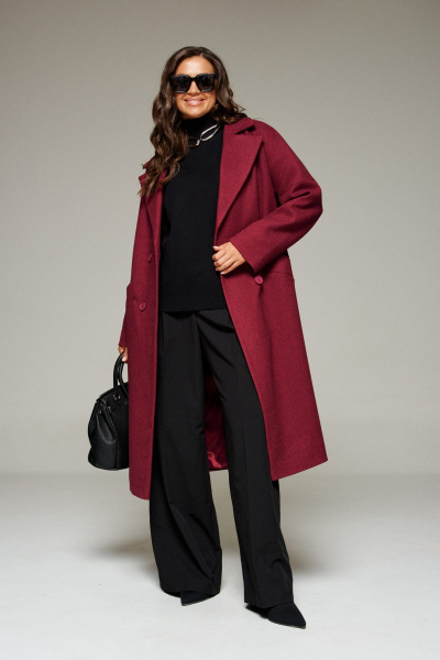 Пальто Beautiful&Free 7025 винный - фото 1