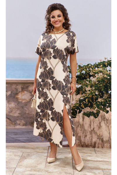 Платье Vittoria Queen 25703 бежево-коричневый_черный - фото 1