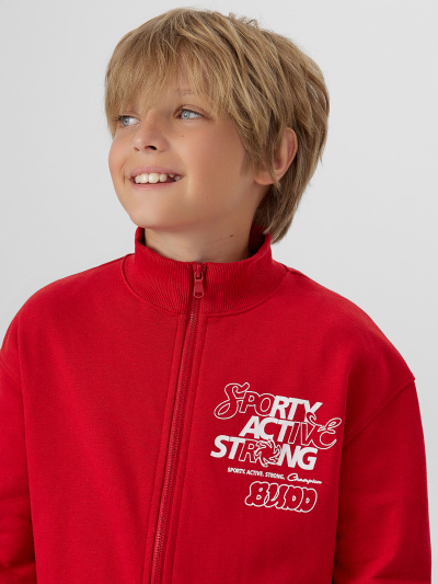 Толстовка Mark Formelle 123448/24-29406П-7 алый_печать_1_сл_на_ЛВ_дет_пер_1сл_на_спинке - фото 3