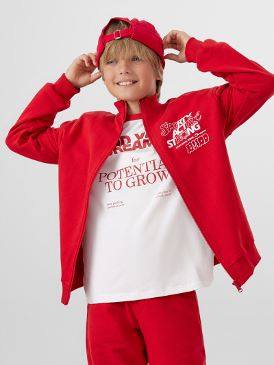 Толстовка Mark Formelle 123448/24-29406П-7 алый_печать_1_сл_на_ЛВ_дет_пер_1сл_на_спинке - фото 5
